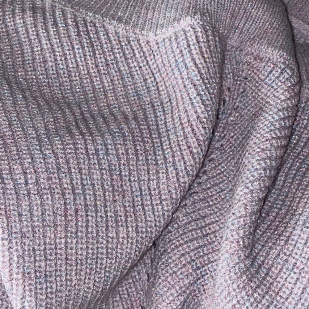 SOHO New York & Co Womens XL Purple Shimmer Knit Oversized Sweater - Picture 4 of 7